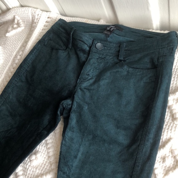MANGO Basics Emerald Green Mid Rise Skinny Corduroy Pant Size 6 - Picture 4 of 10